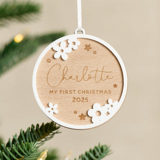 Flower Border First Christmas Decoration