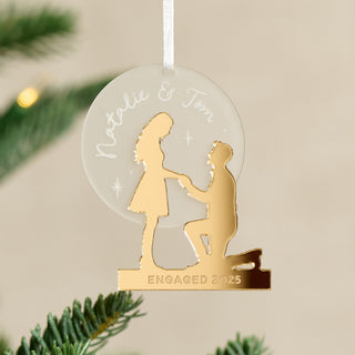 Engagement Silhouette Personalised Christmas Decoration