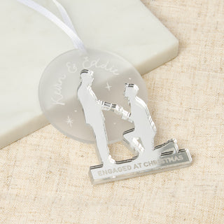 Engagement Silhouette Personalised Christmas Decoration