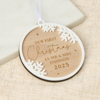 Snowflake Border Couples Christmas Decoration