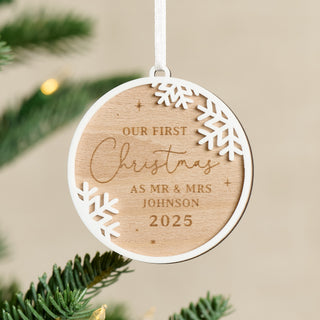 Snowflake Border Couples Christmas Decoration