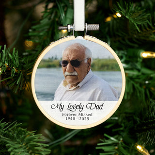 Personalised Memorial Mini Photo Hoop Christmas Tree Decoration