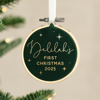 First Christmas Velvet Hoop Christmas Tree Decoration