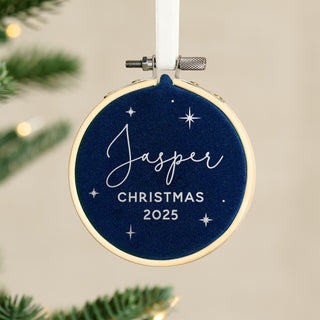 First Christmas Velvet Hoop Christmas Tree Decoration