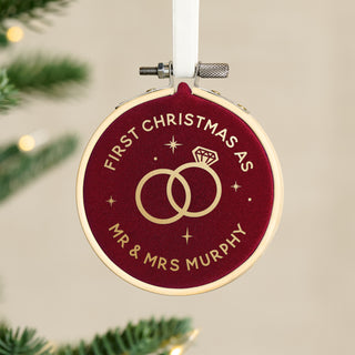 Couples Velvet Hoop Christmas Tree Decoration