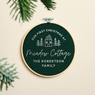 New Home at Christmas Velvet Hoop