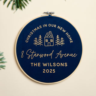 New Home at Christmas Velvet Hoop