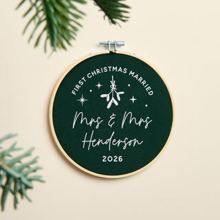 First Christmas Married Velvet Hoop