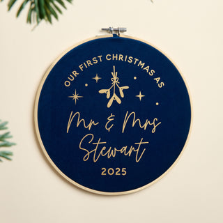 First Christmas Married Velvet Hoop