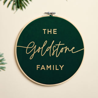Family Name Christmas Velvet Hoop