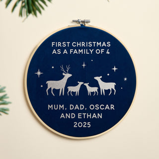 First Christmas as a Family Velvet Hoop