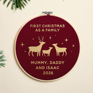 First Christmas as a Family Velvet Hoop