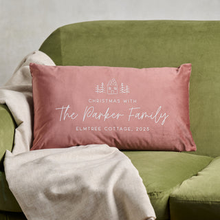 Personalised Family Christmas Velvet Cushion