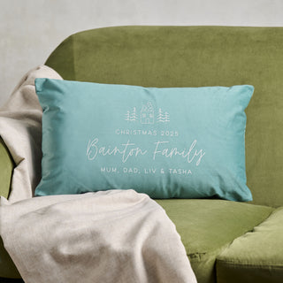 Personalised Family Christmas Velvet Cushion