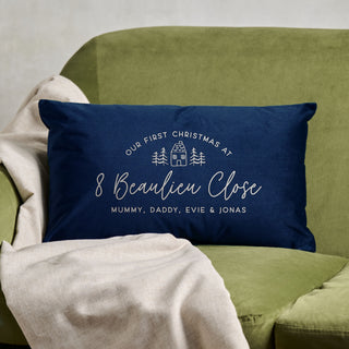 Personalised New Home Christmas Velvet Cushion