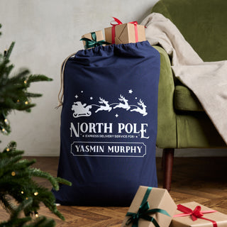 North Pole Delivery Service Personalised Christmas Sack