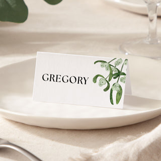 Mistletoe Christmas Dinner Place Cards