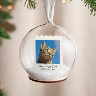 Personalised Cat LEGO® Photo Memory Bauble