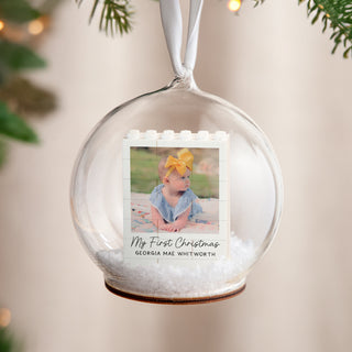 Personalised First Christmas LEGO® Photo Memory Bauble