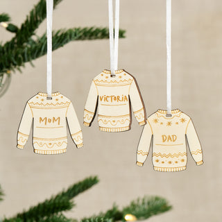 Wooden Festive Jumpers Christmas Decoration Set
