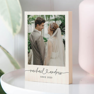 Photo & Names Wooden Anniversary Block