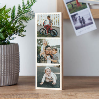 Triple Photo Wooden Block