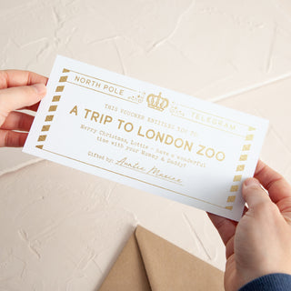 North Pole Telegram Foiled Gift Voucher