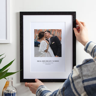 Custom Photo and Caption Paper 1st Anniversary Print