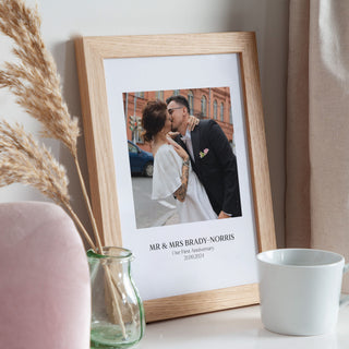 Custom Photo and Caption Paper 1st Anniversary Print