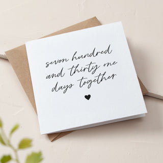 731 Days Together Cotton Anniversary Card