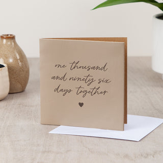1096 Days Together Leather Anniversary Card