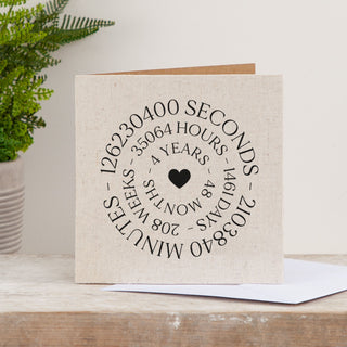 4 Year Timeline Linen Anniversary Card