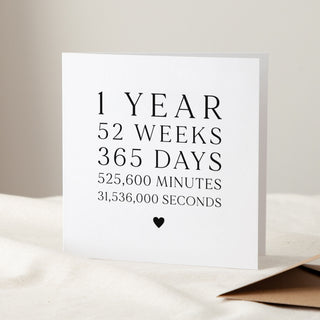 1 Year Paper Anniversary Card