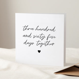 365 Days Together Paper Anniversary Card