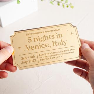 Personalised 50th Anniversary Gift Voucher Keepsake