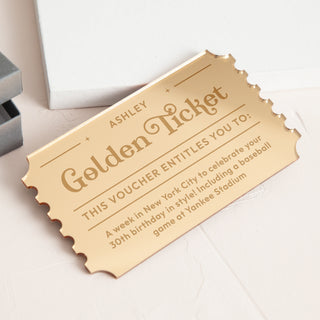 Personalised Golden Ticket Keepsake