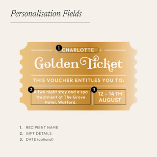 Personalised Golden Ticket Keepsake