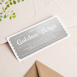 Personalised Foiled Golden Ticket Gift Voucher