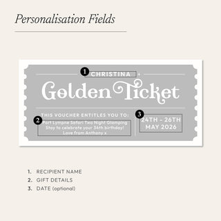 Personalised Foiled Golden Ticket Gift Voucher