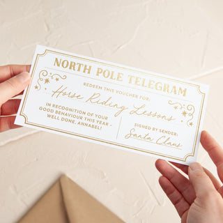 Foiled Christmas Gift Voucher from Santa