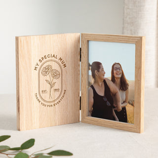 Mother's Day Birth Flower Wooden Photo Frame