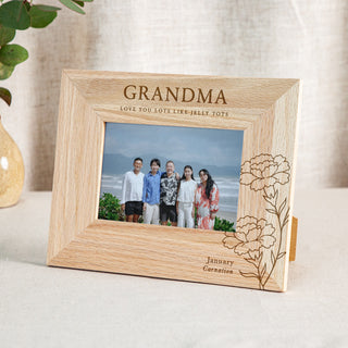 Personalised Birth Flower Photo Frame