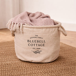 Personalised Canvas Home Storage Basket