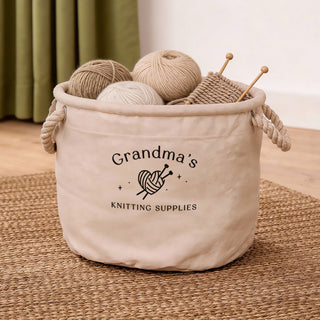 Personalised Knitting Supplies Storage Basket