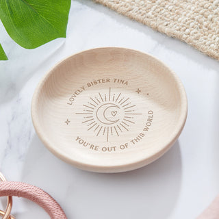 Celestial Personalised Wooden Trinket Dish
