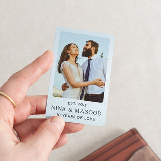 Personalised Photo & Message Tin Anniversary Wallet Card