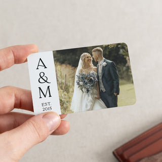 Personalised Photo & Initials Anniversary Wallet Card