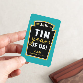 Tin Years of Us Personalised Wallet Card