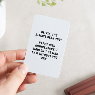 Tin Years of Us Personalised Wallet Card
