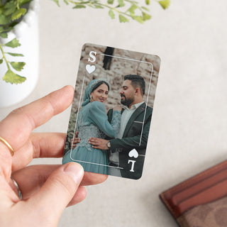 Playing Card Style Anniversary Photo Wallet Card